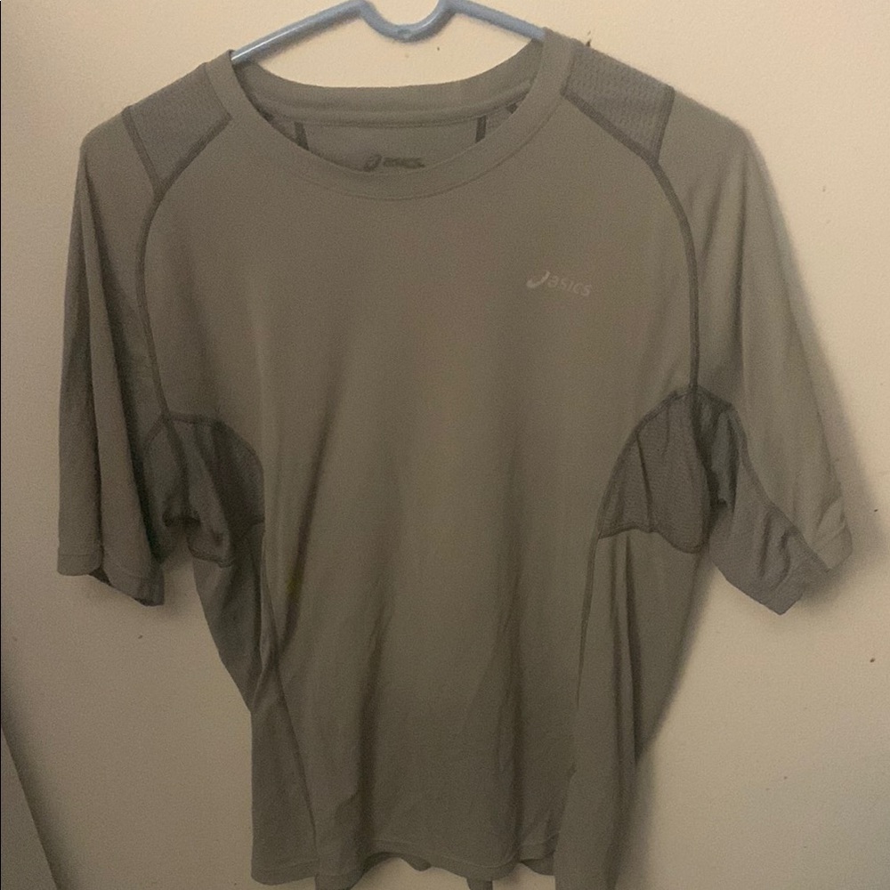 Excellent Asics Men's grey Athletic Performance Shirt SZ Medium